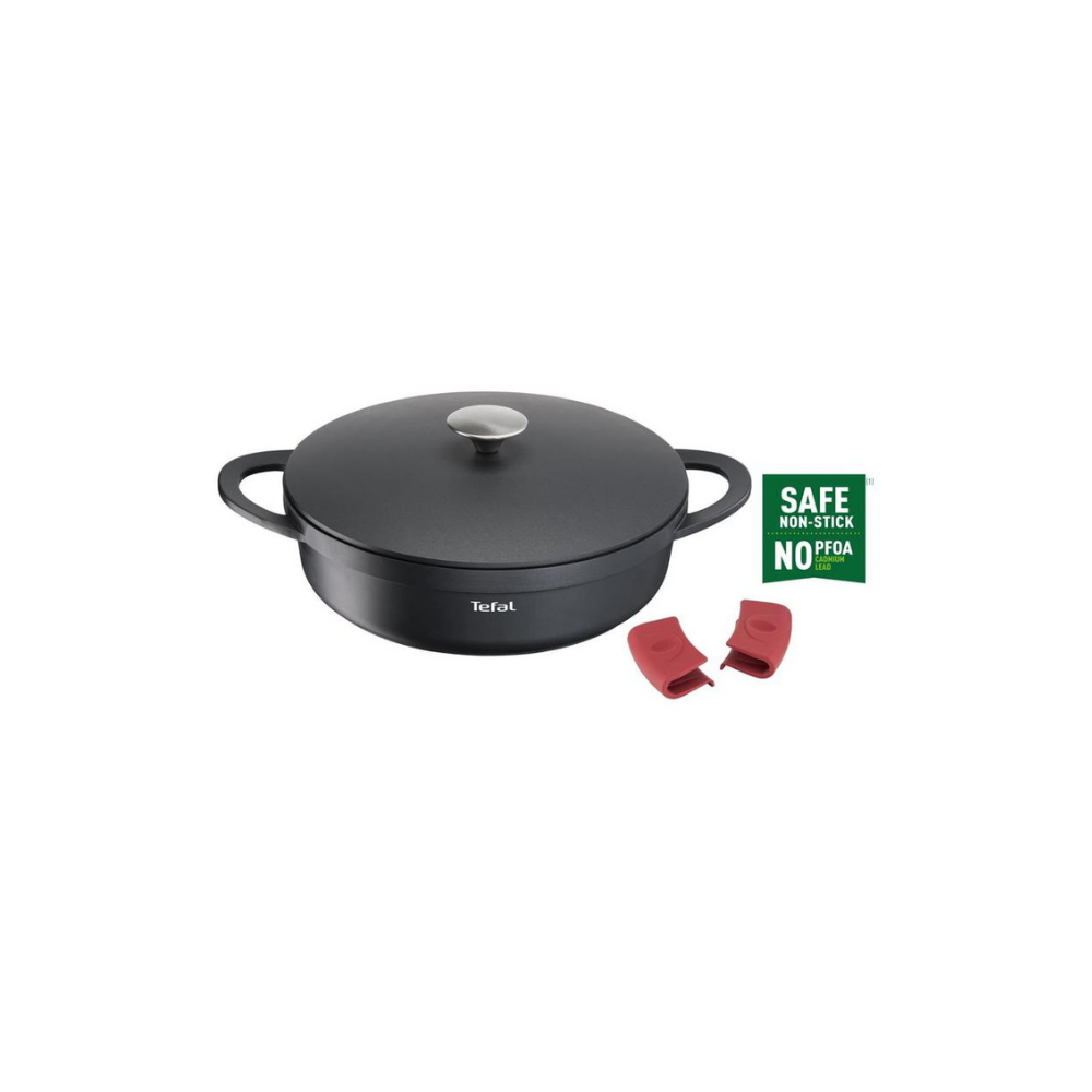Tefal Trattoria İndüksiyon Tabanlı Döküm Kısa Tencere 28 cm (Teşhir & Outlet)