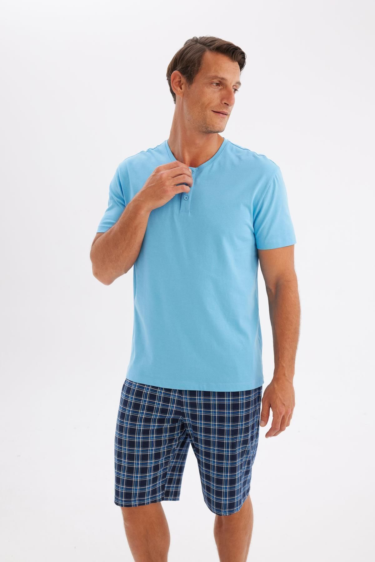 DEFACTO ERKEK C2873AX KNITTED SETS MAVİ24YETK000530-025DEFACTO