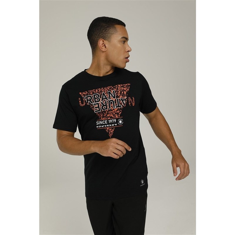 LUMBERJACK ERKEK 2M CT1110 GRIFFIN SLOGAN T-SHIRT 2FX KKOL T-SH AS0080377522YAS0080377-SİYAHLumberjack