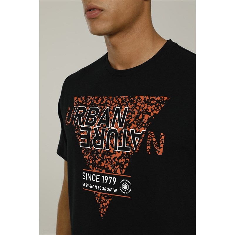 LUMBERJACK ERKEK 2M CT1110 GRIFFIN SLOGAN T-SHIRT 2FX KKOL T-SH AS0080377522YAS0080377-SİYAHLumberjack