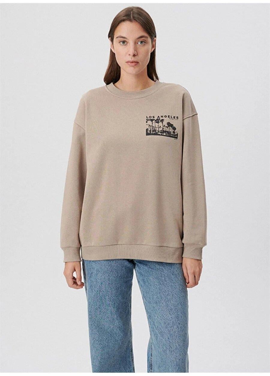 mavi kadın bisiklet yaka sweatshirt m1s1001923KSM1S10019-MV232MAVİ
