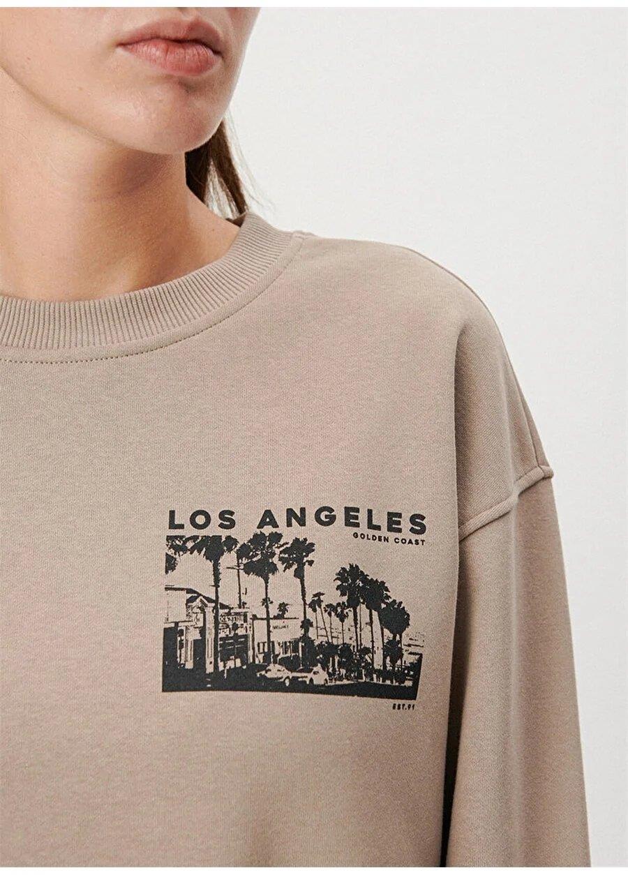 mavi kadın bisiklet yaka sweatshirt m1s1001923KSM1S10019-MV232MAVİ