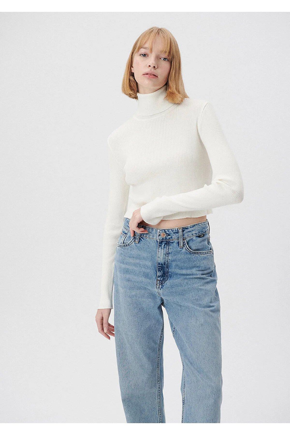 mavi kadın dik yaka kazak m171014323KSM1710143-250250MAVİ