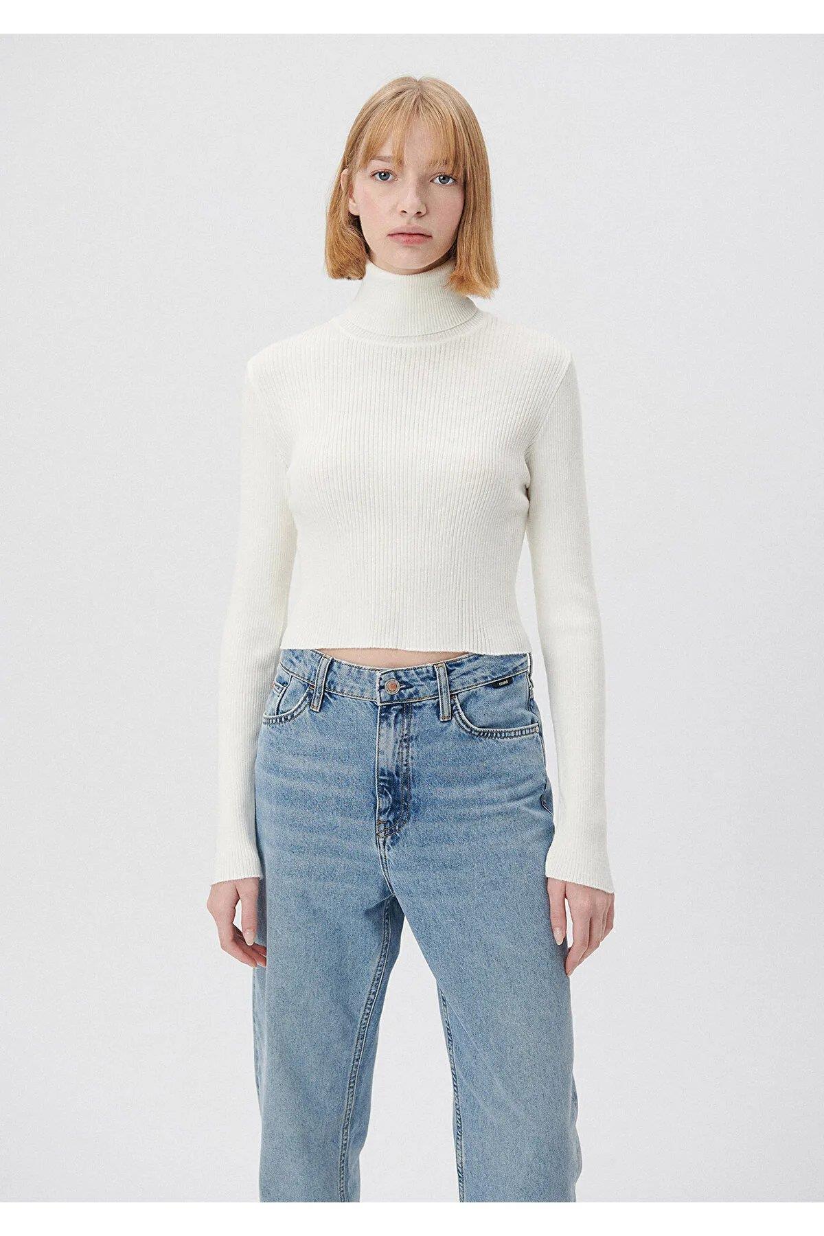 mavi kadın dik yaka kazak m171014323KSM1710143-250250MAVİ