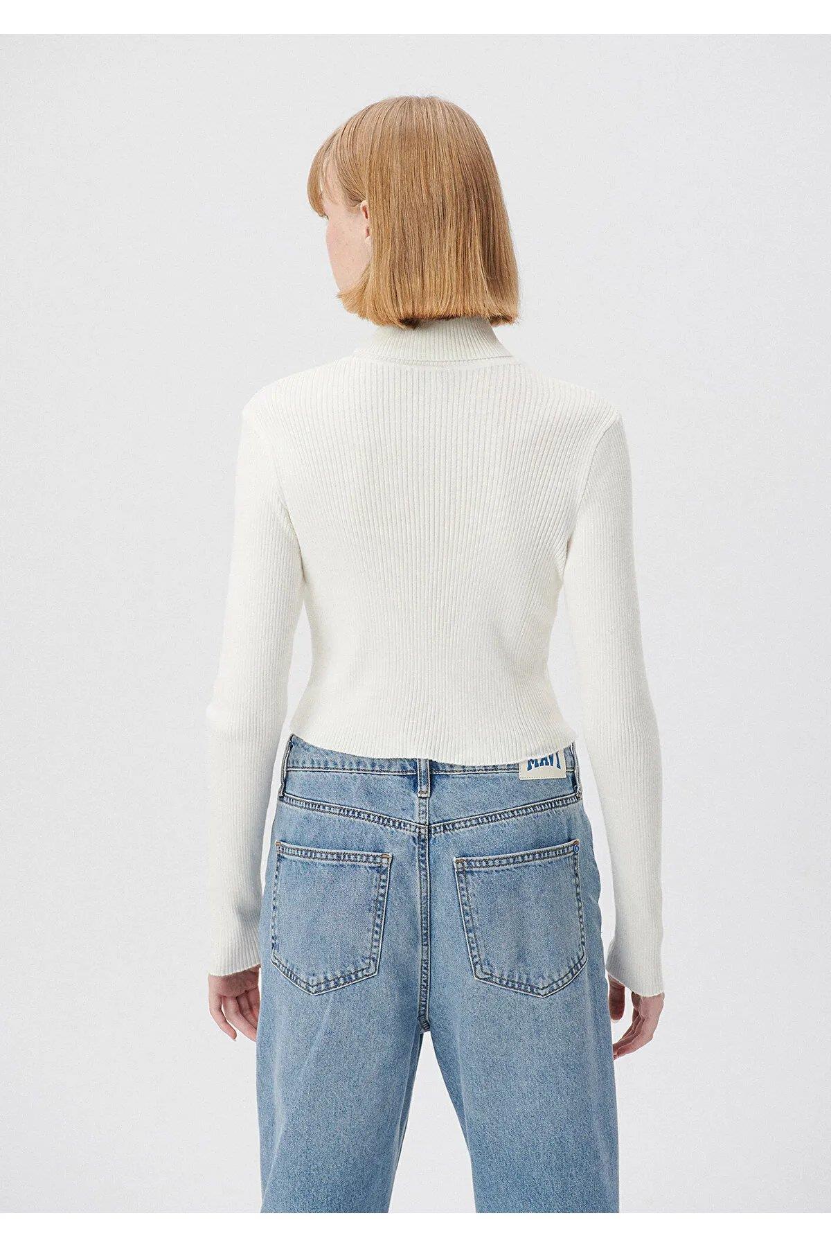 mavi kadın dik yaka kazak m171014323KSM1710143-250250MAVİ