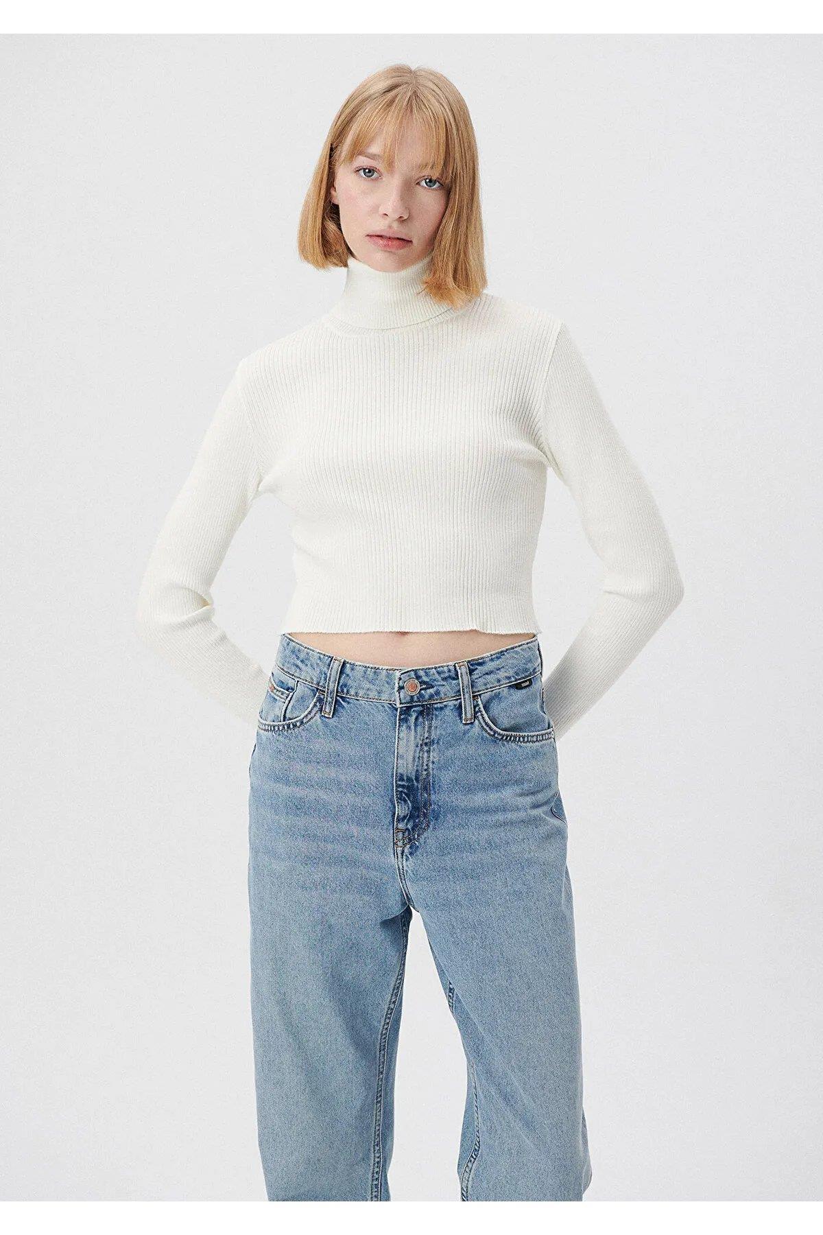 mavi kadın dik yaka kazak m171014323KSM1710143-250250MAVİ