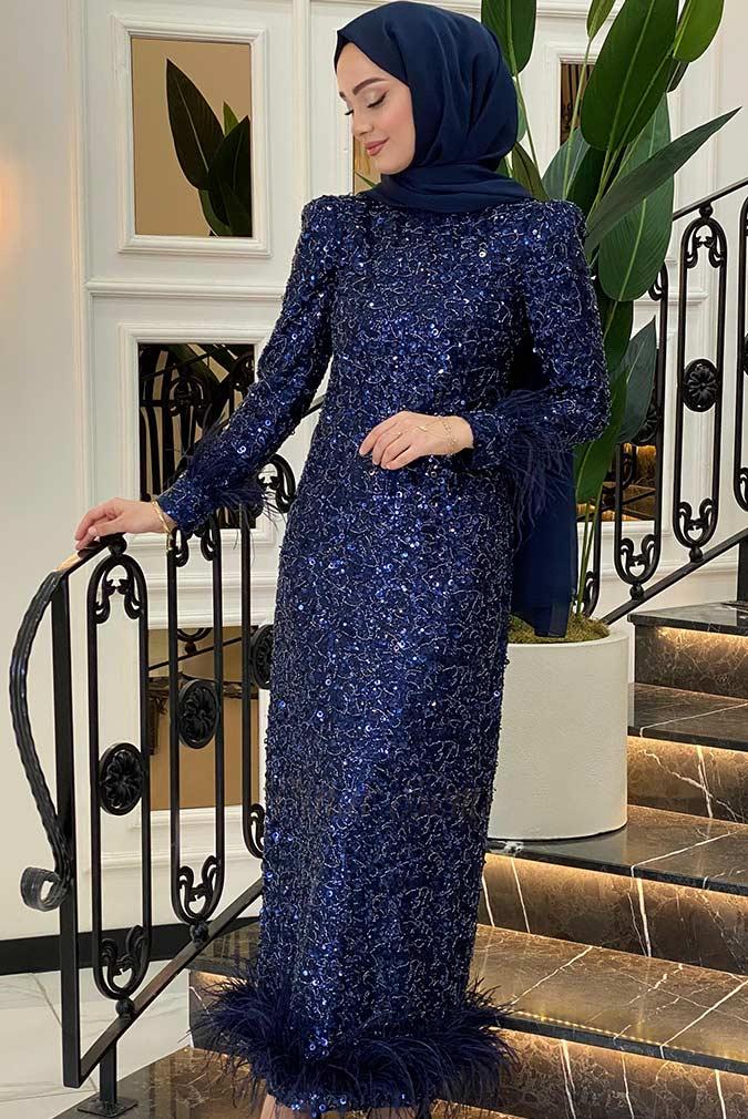 Pınar Şems Angel Abiye Lacivert