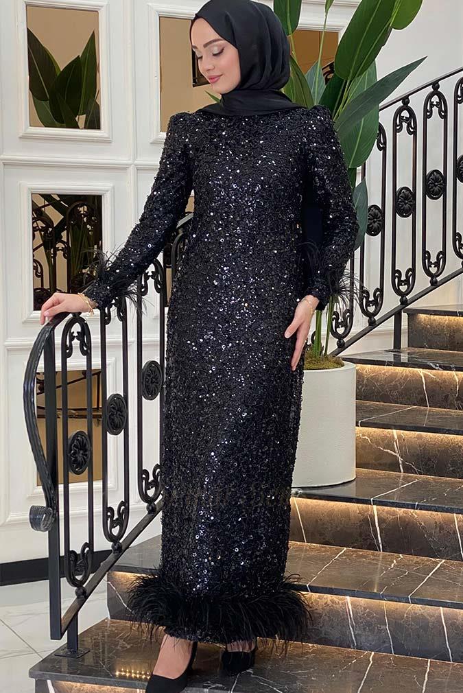 Pınar Şems Angel Abiye Siyah