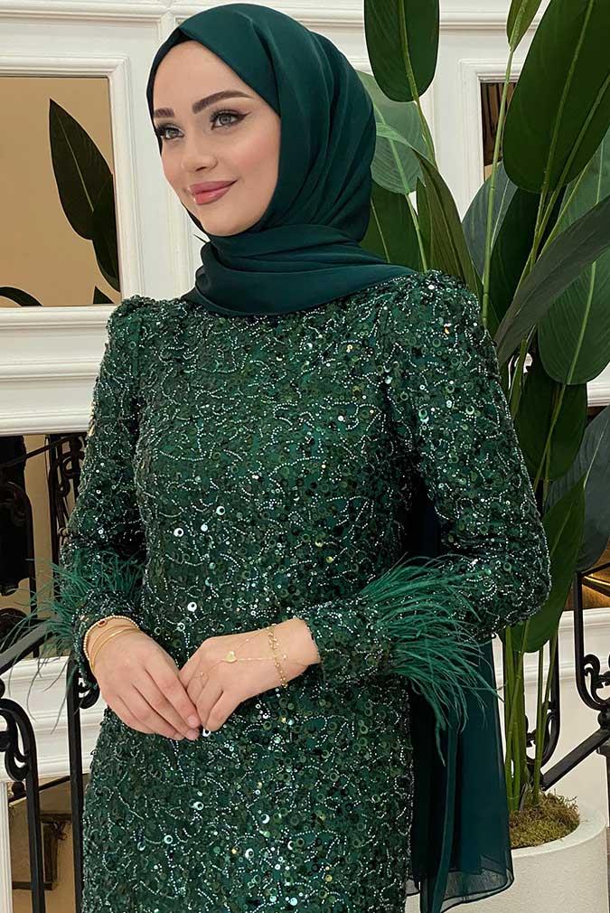 Pınar Şems Angel Abiye Zümrüt