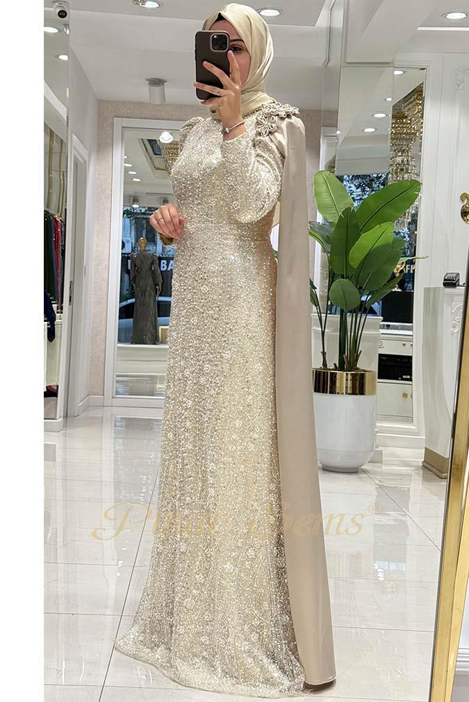 Pınar Şems Berrin Abiye Krem