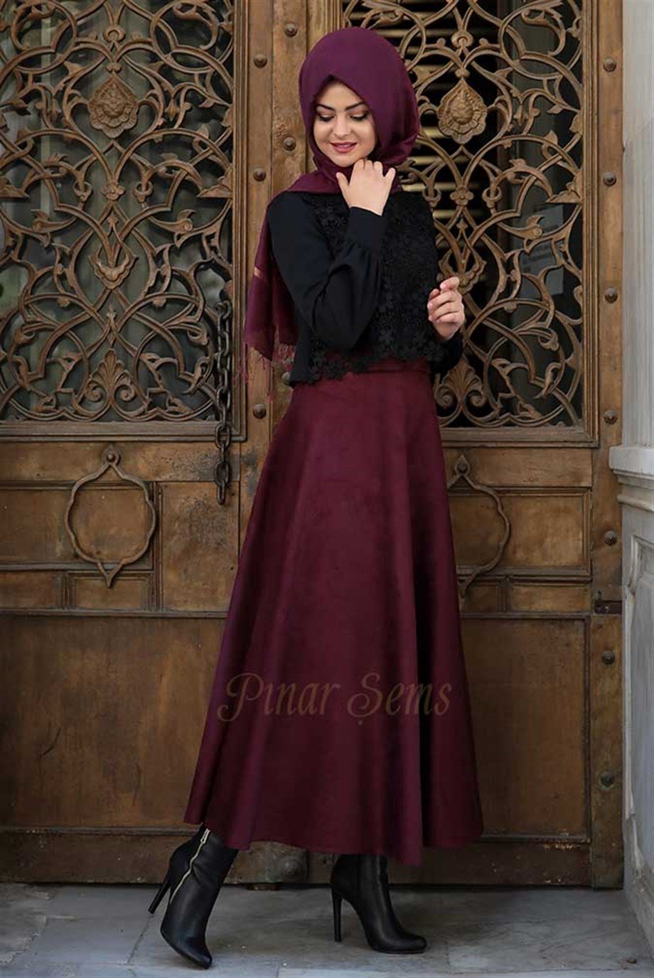 Pınar Şems Dantel Pelerinli Gömlek Siyah