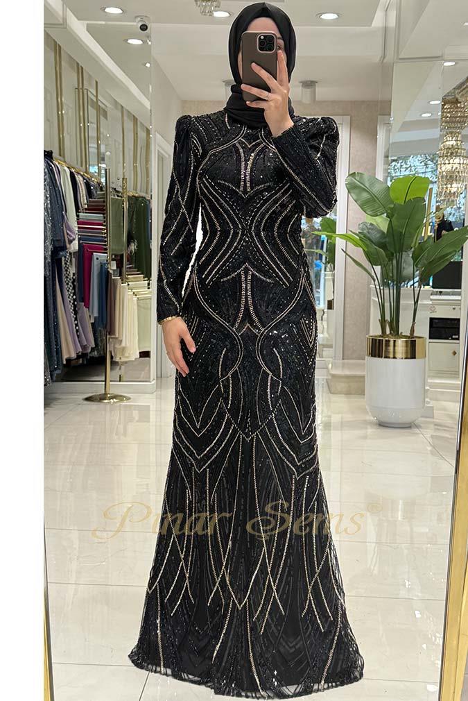 Pınar Şems Gökçe Abiye Siyah