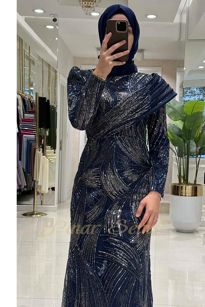 Pınar Şems Katre Abiye Lacivert