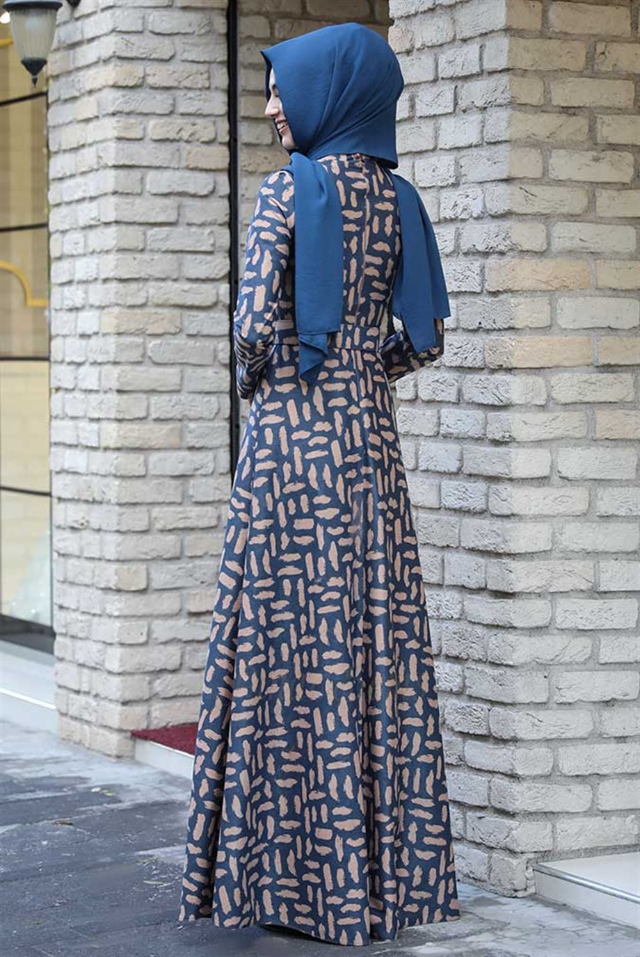 Pınar Şems Kışlık Leopar Elbise İndigo