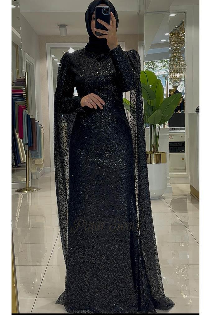 Pınar Şems Sürpriz Abiye Siyah