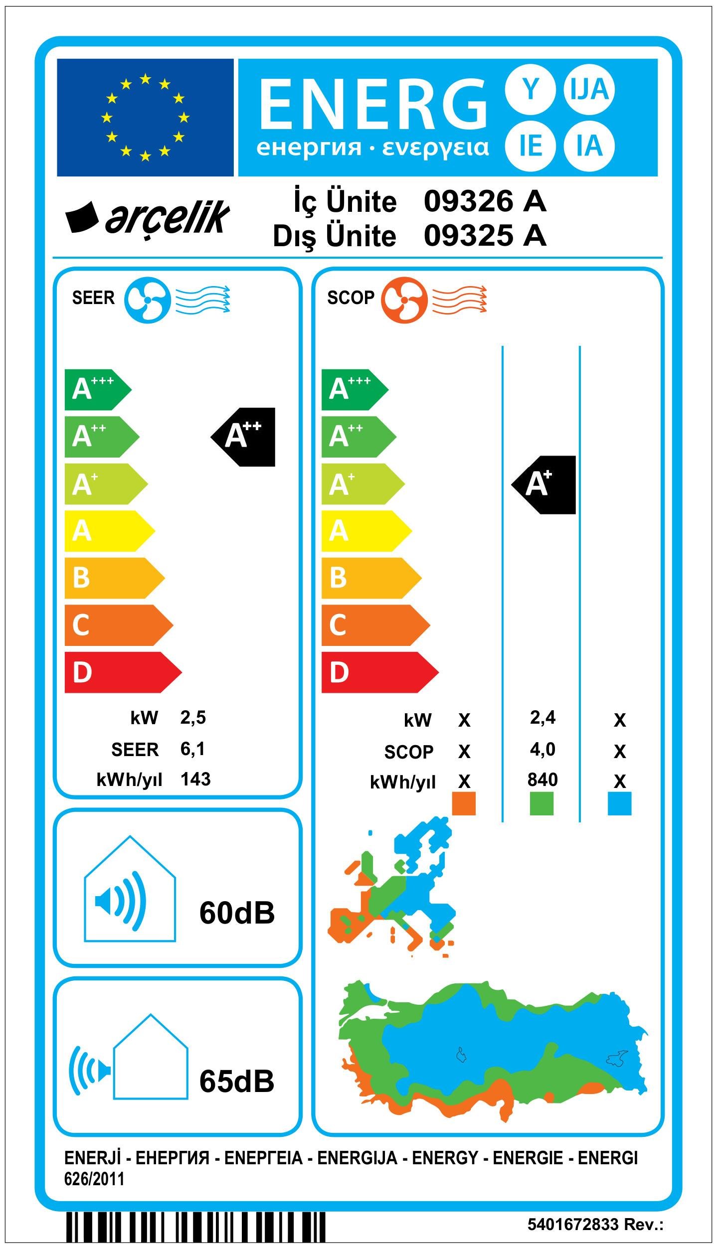 Arçelik 09325 A Ekolojik Inverter Klima 9.000 Btu/h Split Klima