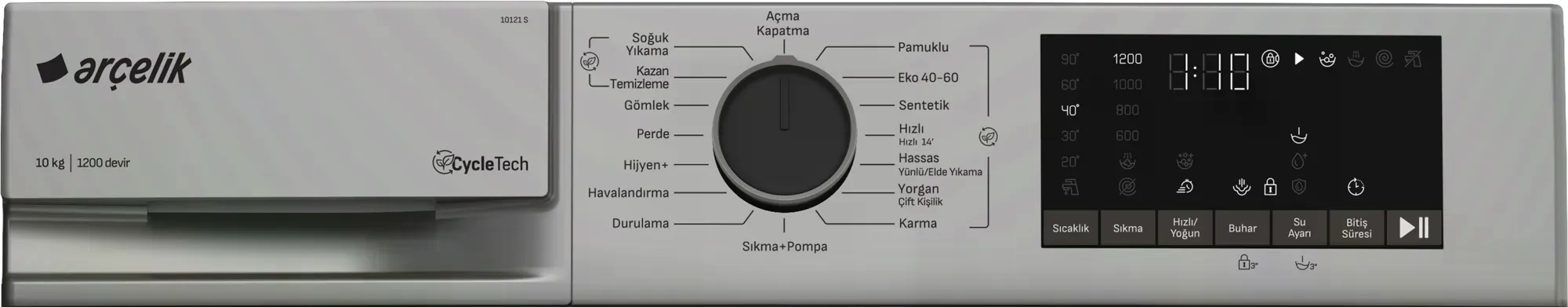 Arçelik 10121 S 10 Kg Çamaşır Makinesi