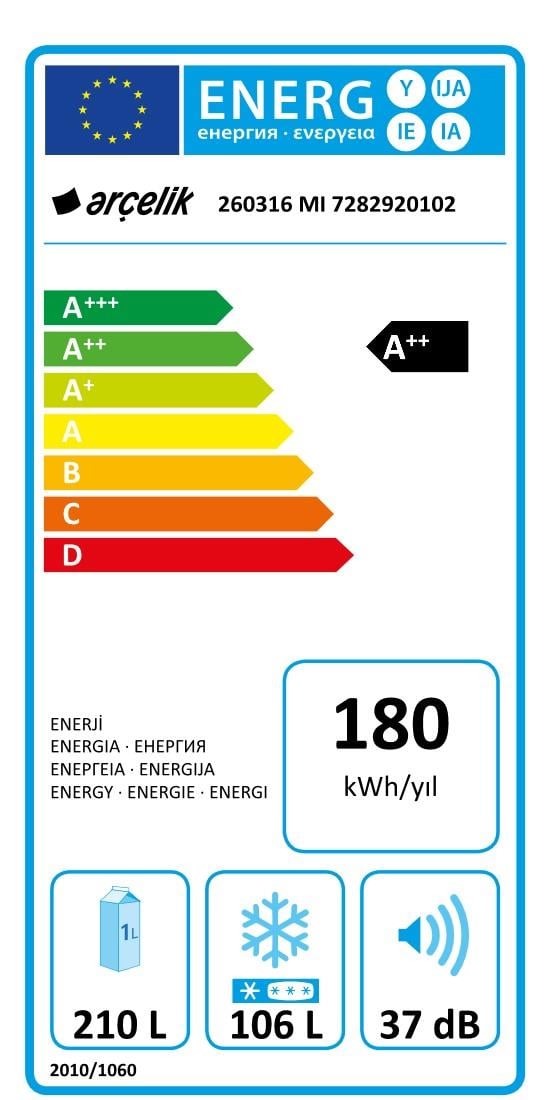 Arçelik 260316 MI No Frost Buzdolabı