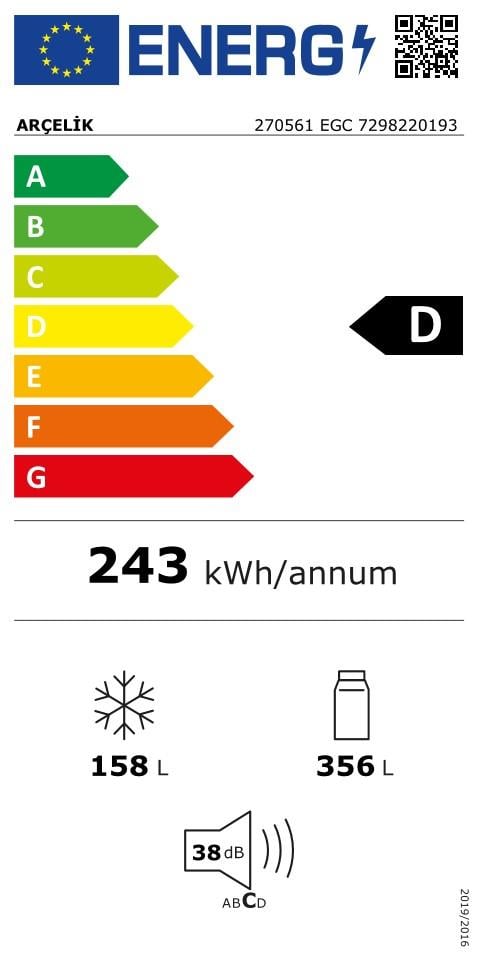Arçelik 270561 EGC No Frost Buzdolabı