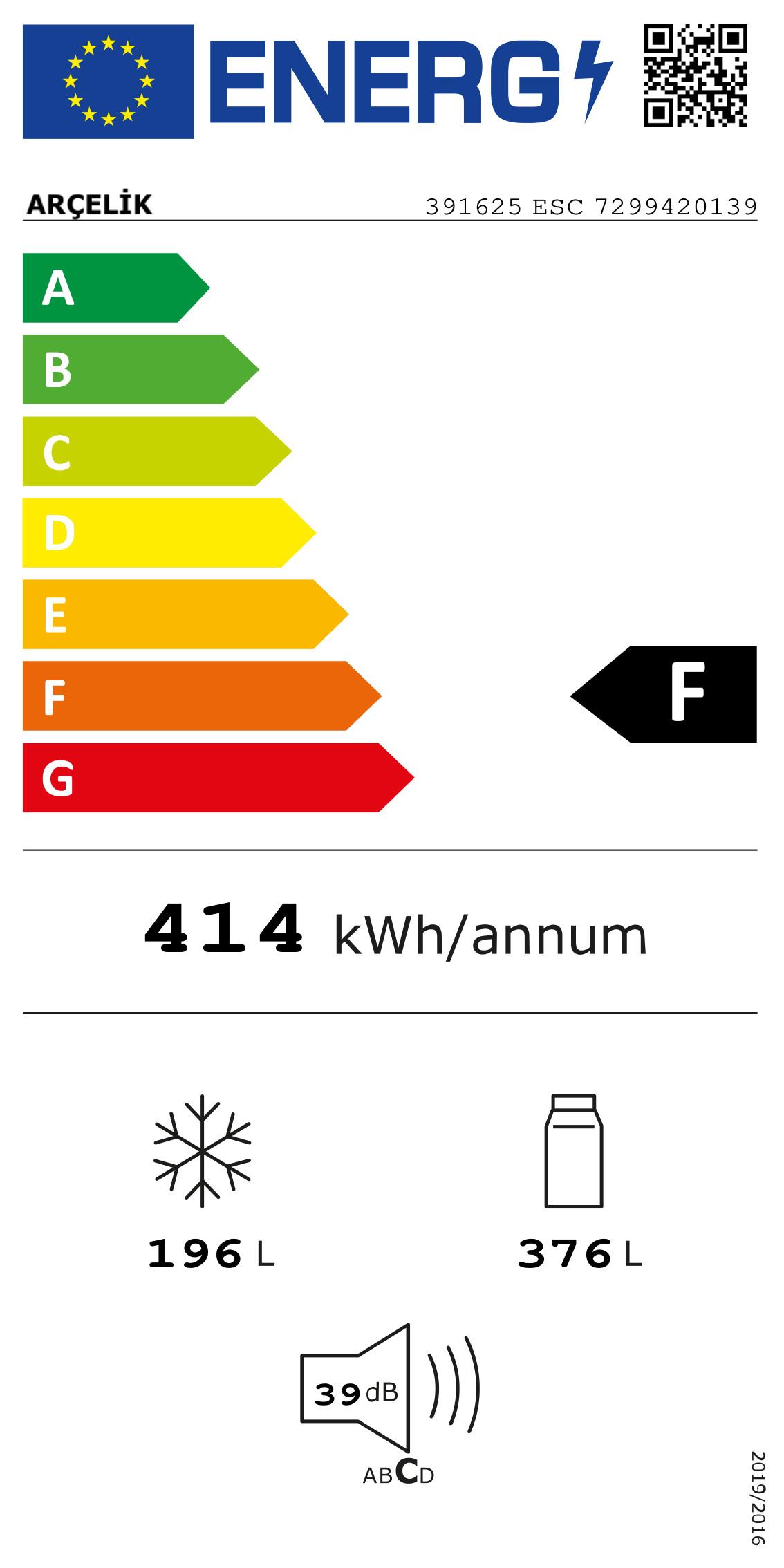 Arçelik 391625 ESC Gardırop Tipi Buzdolabı
