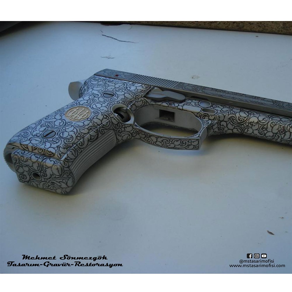 Beretta 92FS Gravür // Full Desen Özel Tasarım Gravür