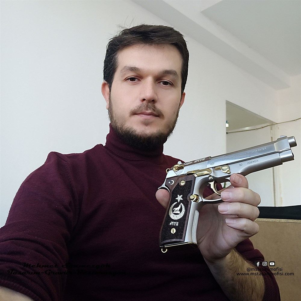 Beretta 92FS Gravür // Göktürk 3D,Akımsız Nikel Kaplama