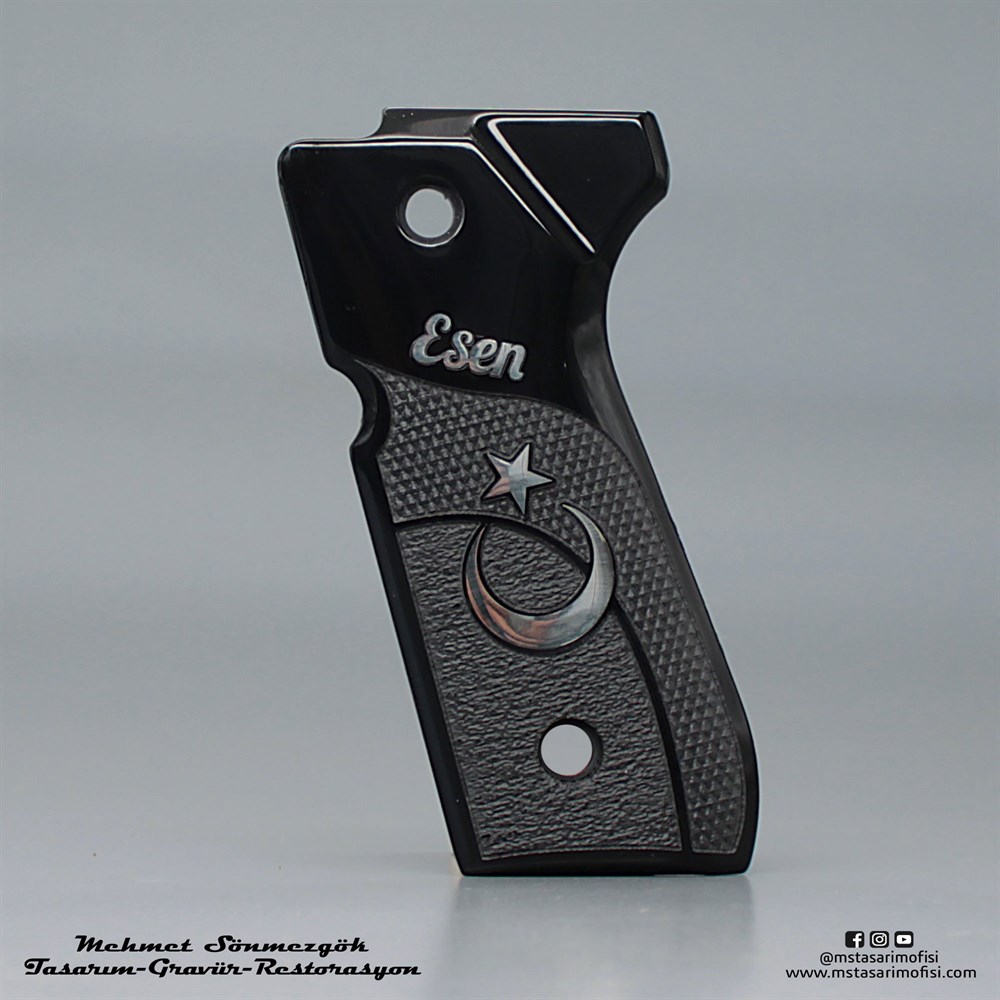 Beretta 92FS Kabze // Pleksi Siyah,Ay Yıldız Logo