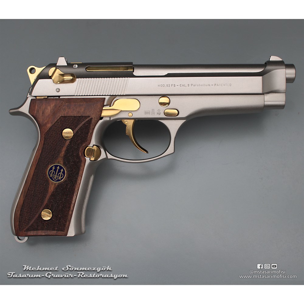 Beretta 92FS Kaplama // Akımsız Nikel,Parçalar Sarı