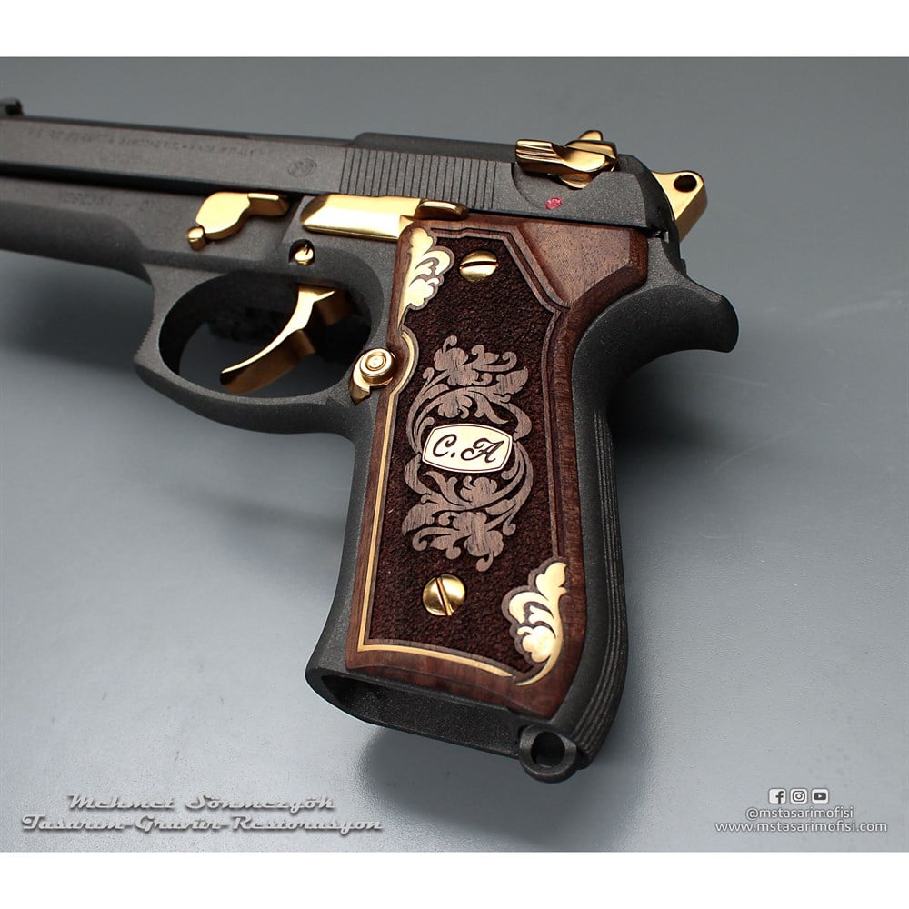 Beretta 92FS Kaplama // Füme Cerakote,Parçalar Sarı