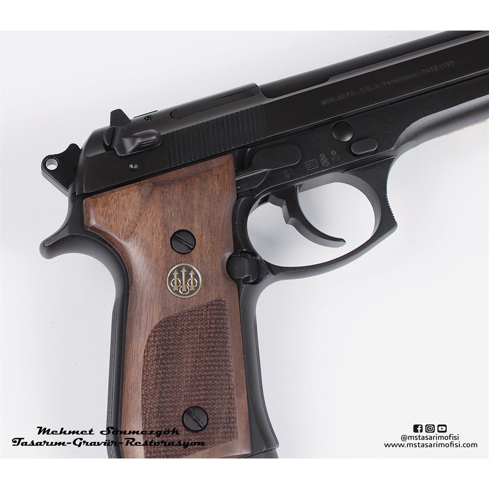 Beretta 92FS Kaplama // Siyah Krom,Parçalar Siyah
