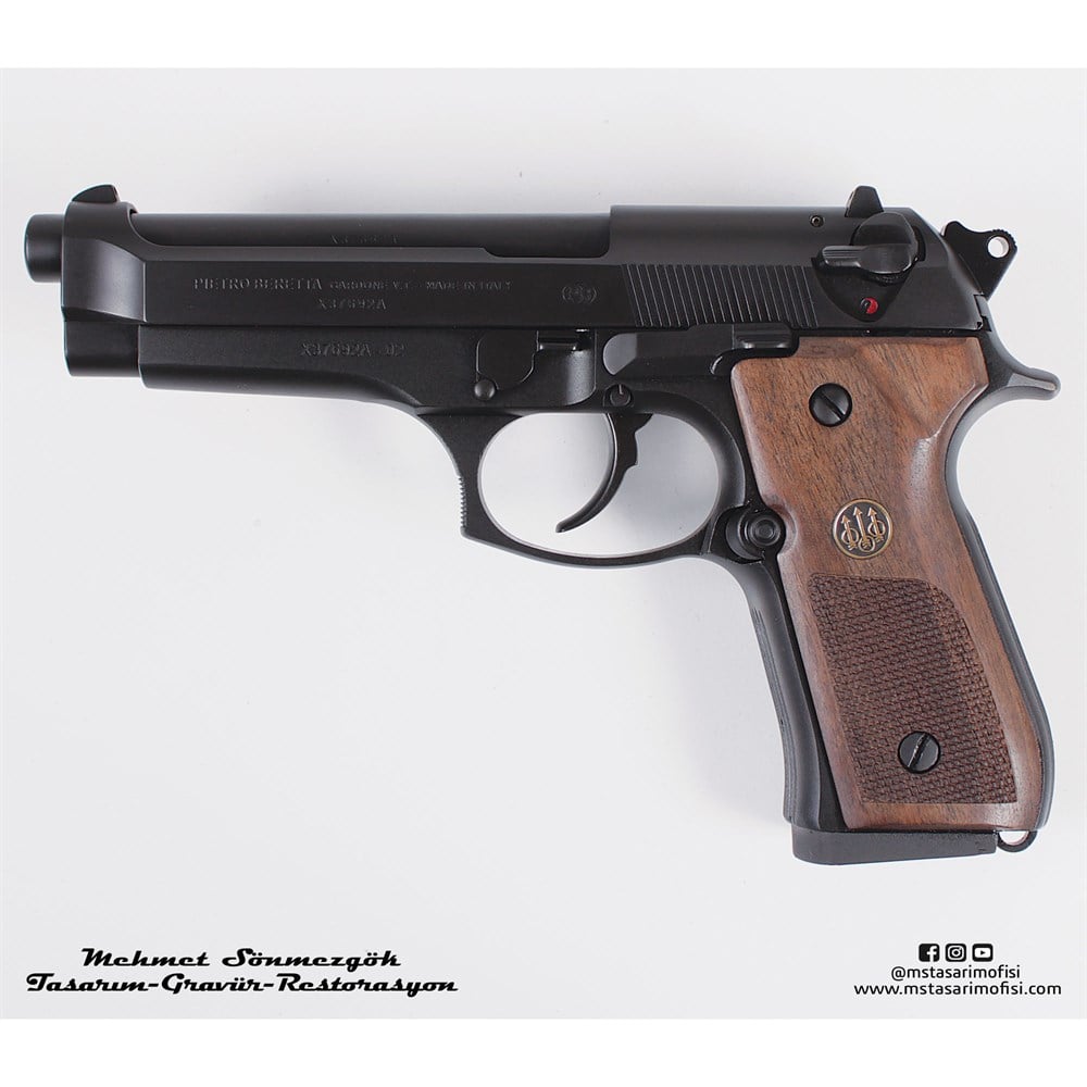 Beretta 92FS Kaplama // Siyah Krom,Parçalar Siyah