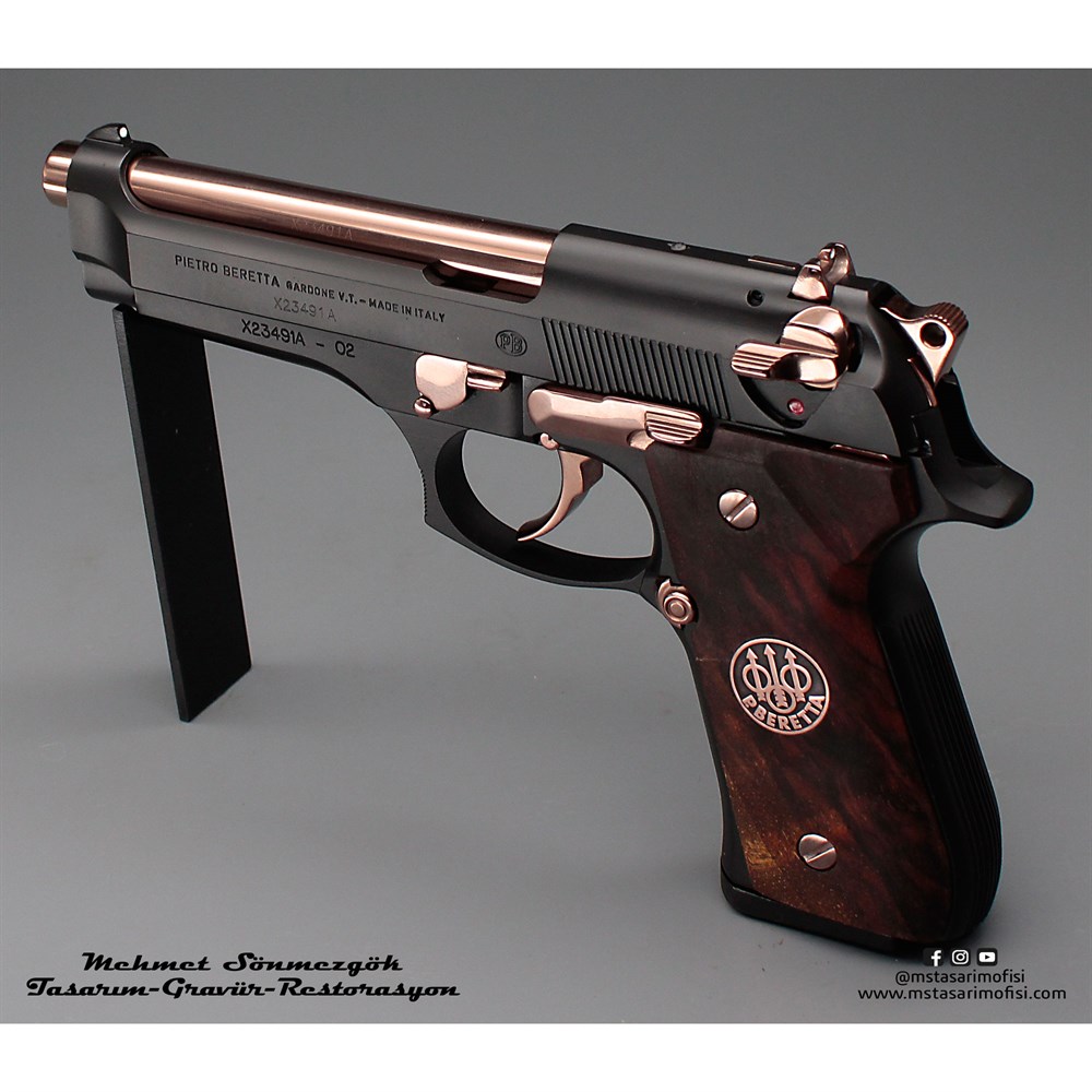 Beretta 92FS Kaplama // Siyah Krom,Parçalar Rose