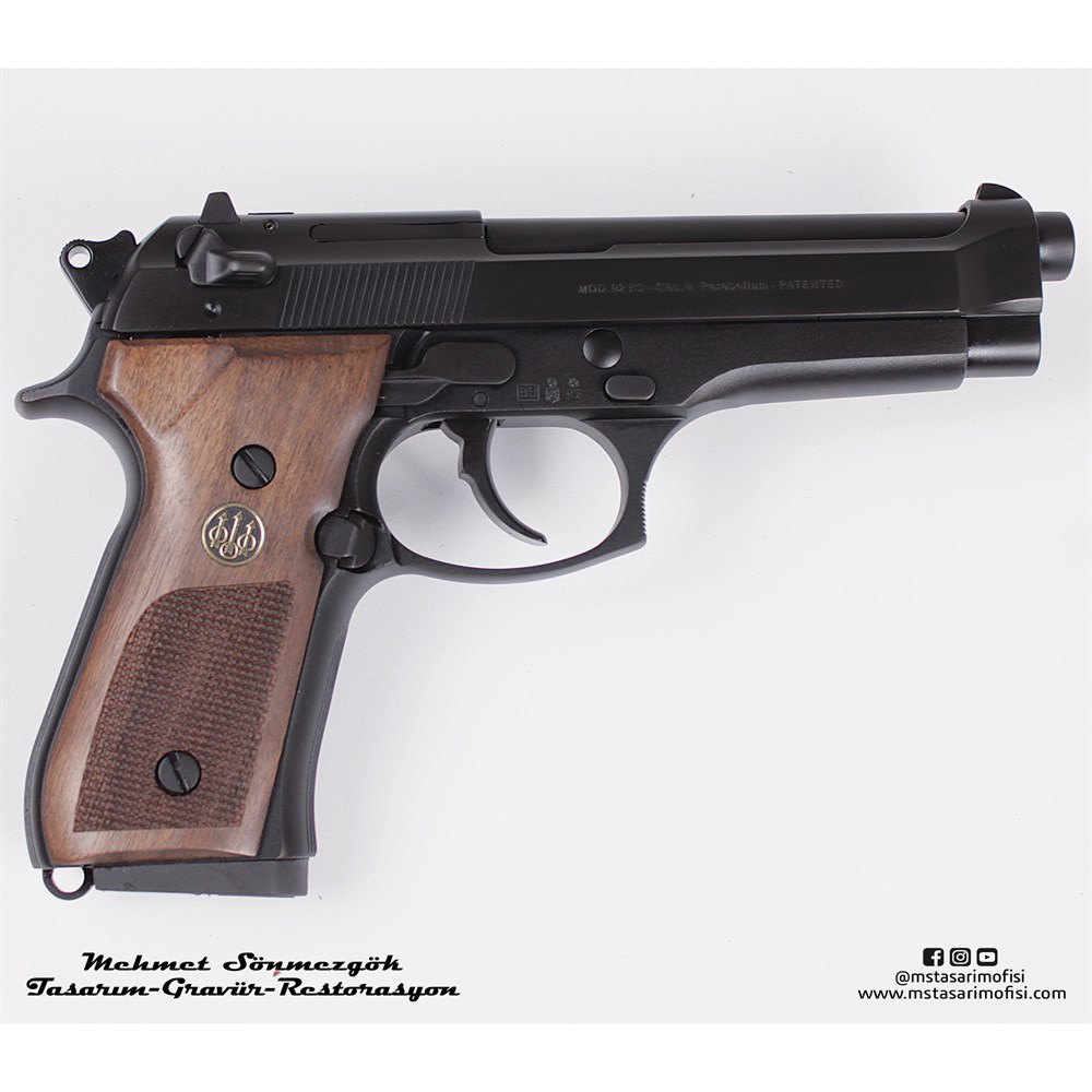 Beretta 92FS Kaplama // Siyah Krom,Parçalar Siyah