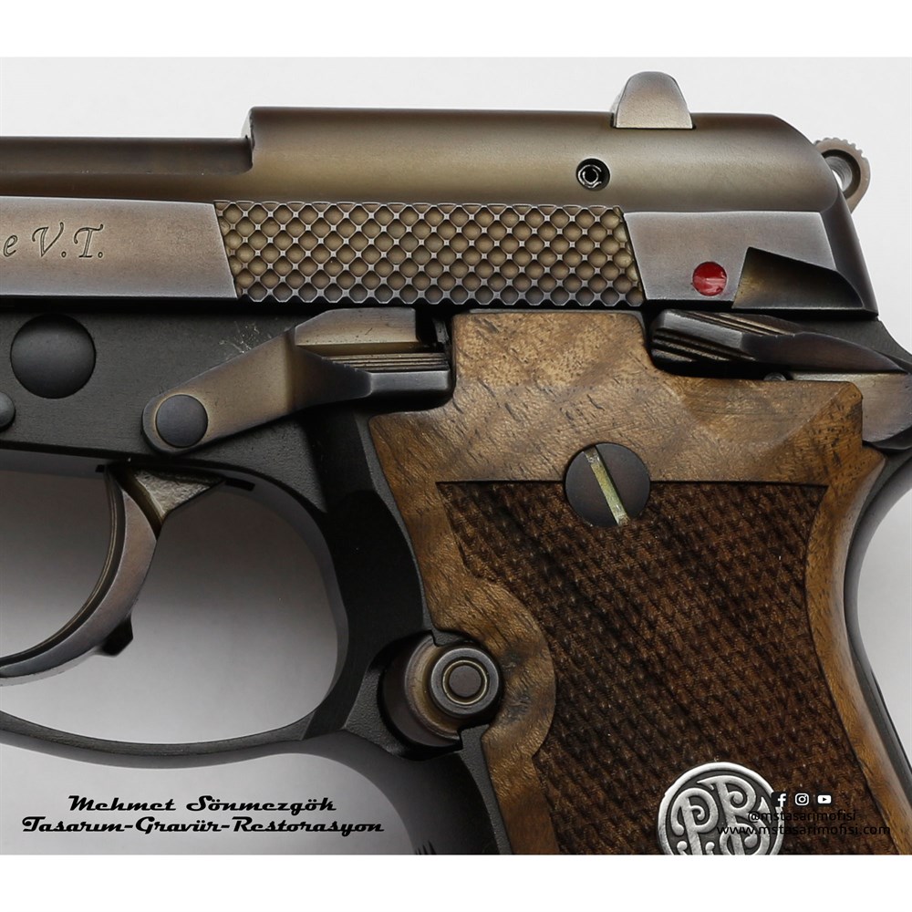 Beretta MOD 81F Modifiye // 3D Çekme Kertiği,Dekoratif Yazılar