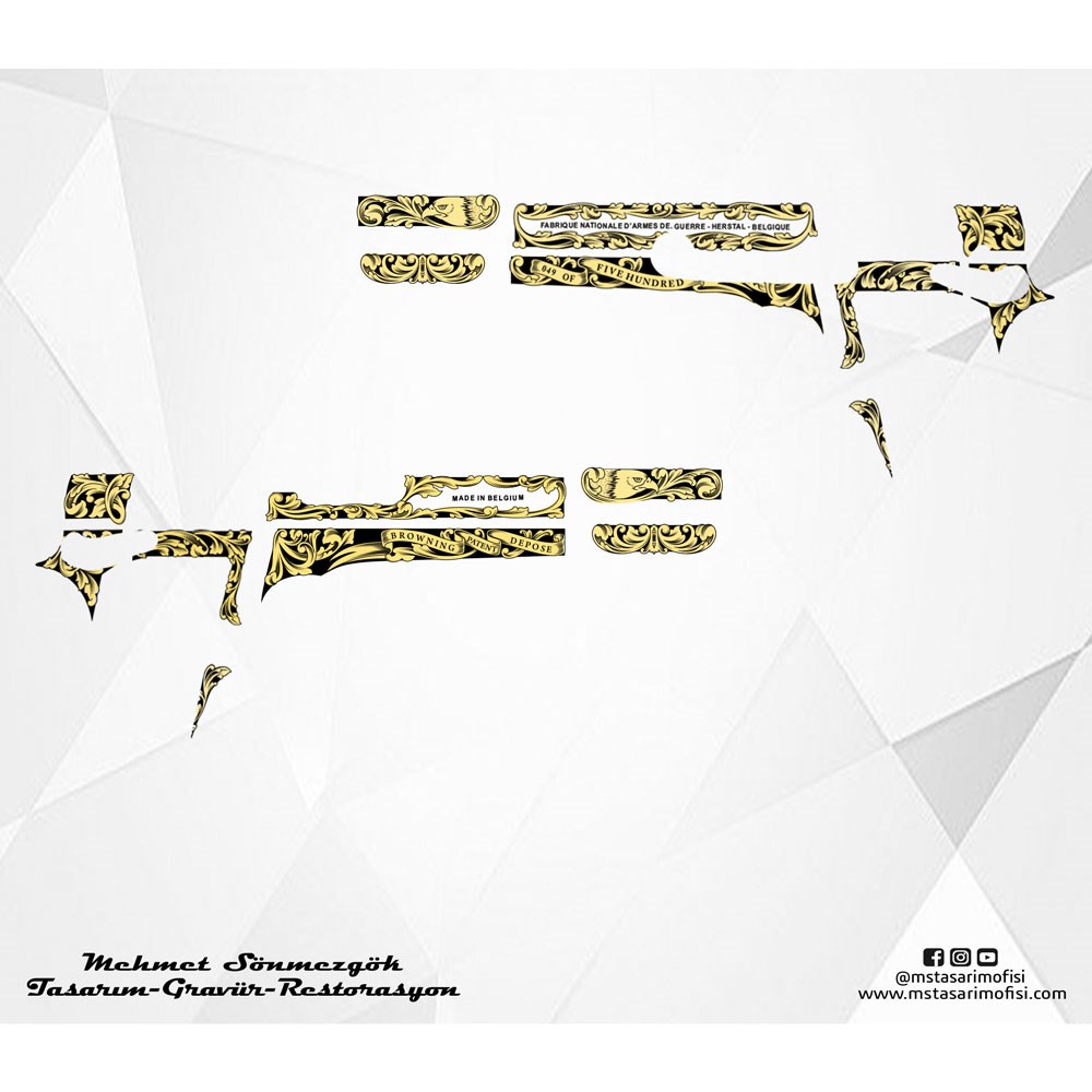 Browning HP (Çizim) // John Browning Özel Seri Replika