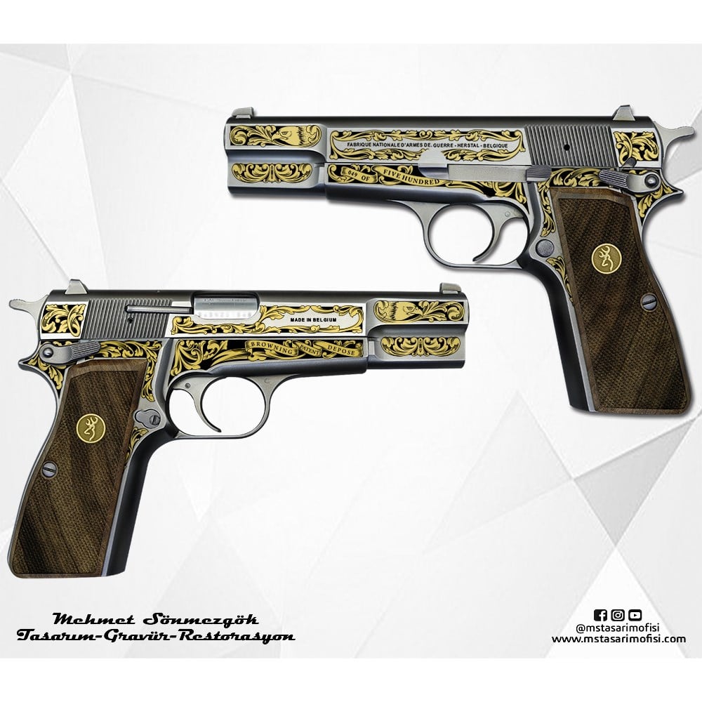 Browning HP (Çizim) // John Browning Özel Seri Replika