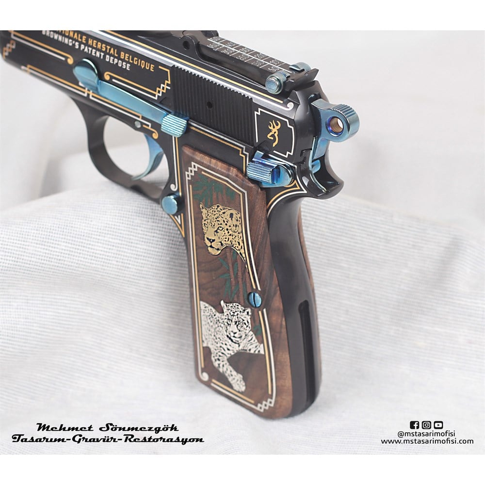 Browning HP Gravür // Altın & Gümüş Tel Süslemeli Özel Model