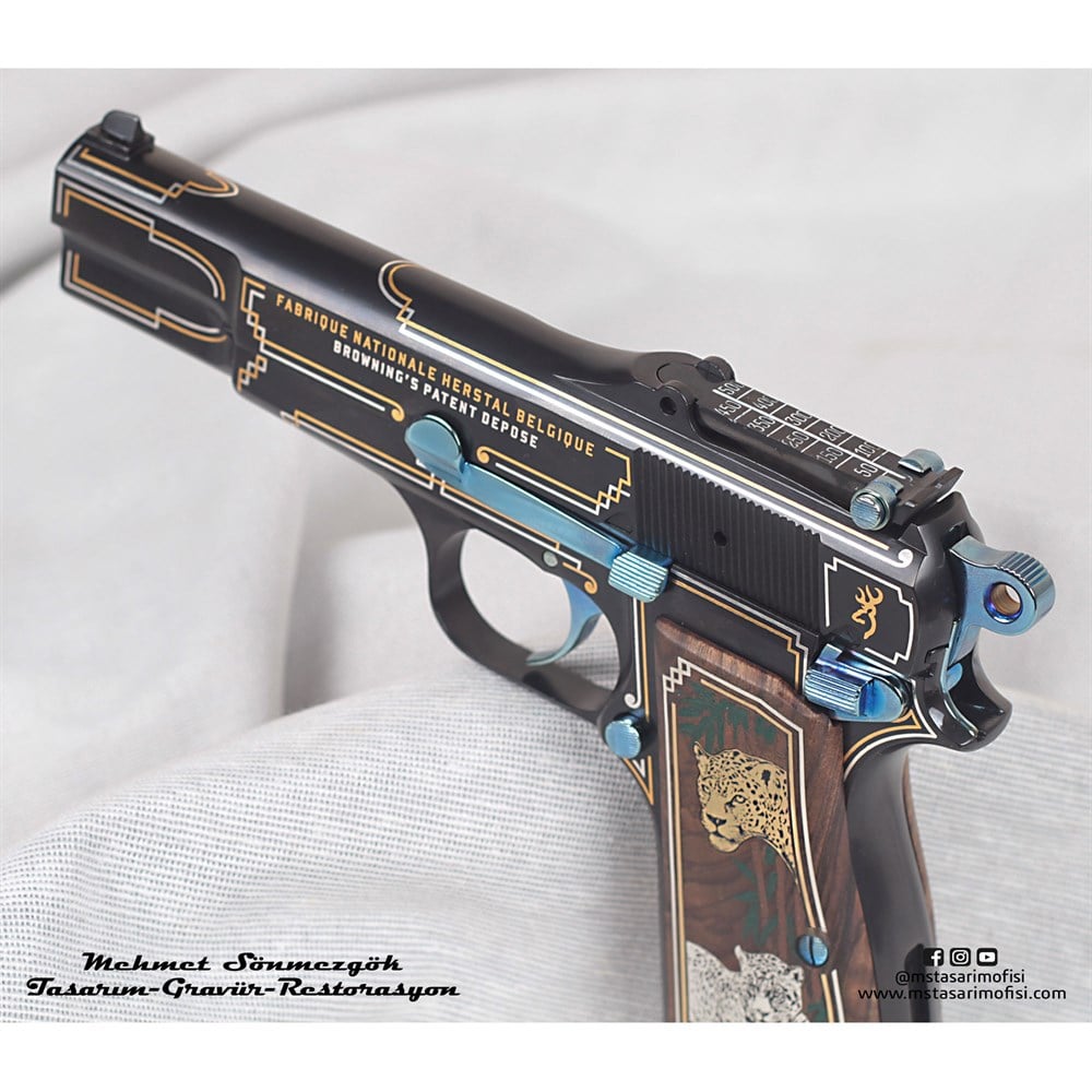 Browning HP Gravür // Altın & Gümüş Tel Süslemeli Özel Model