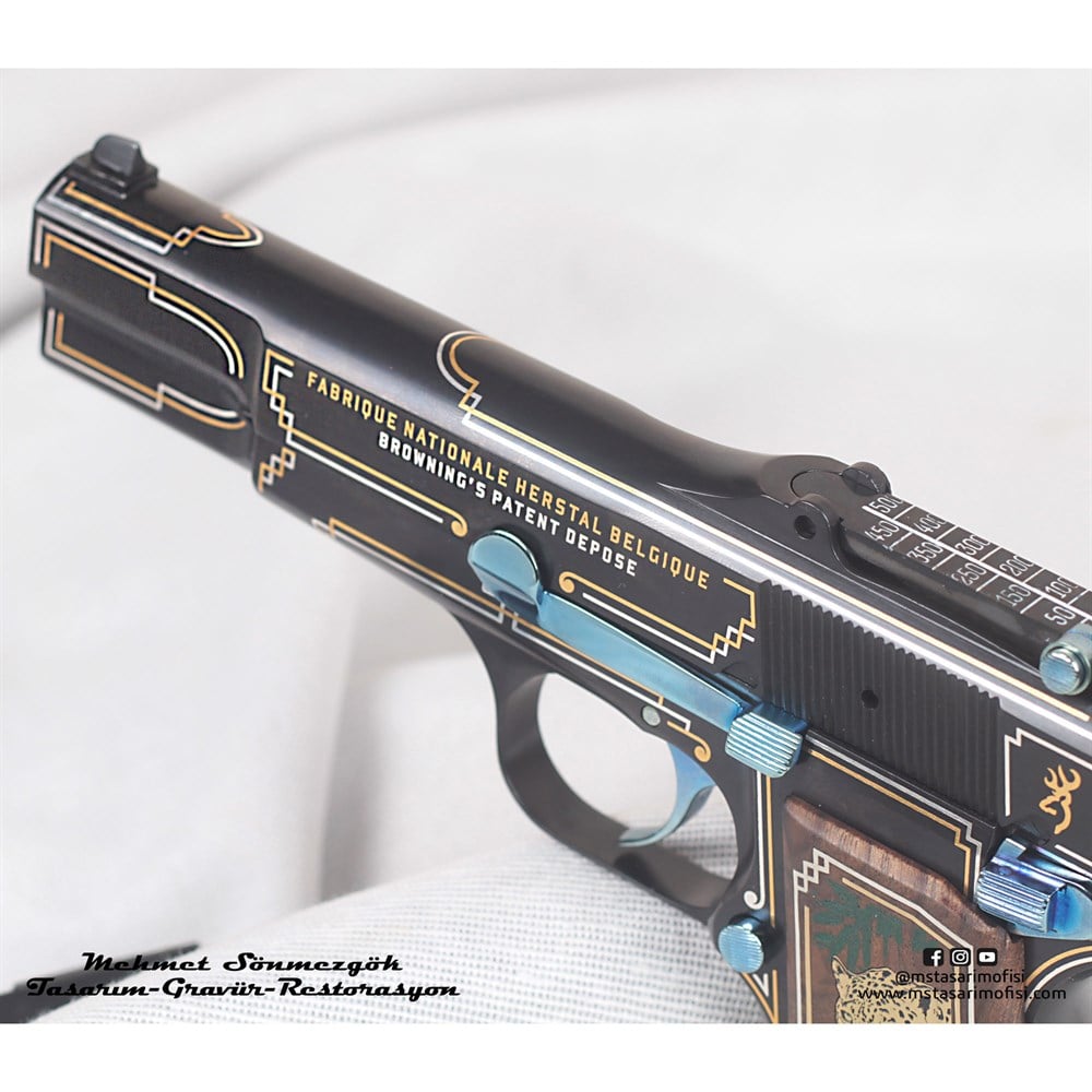 Browning HP Gravür // Altın & Gümüş Tel Süslemeli Özel Model