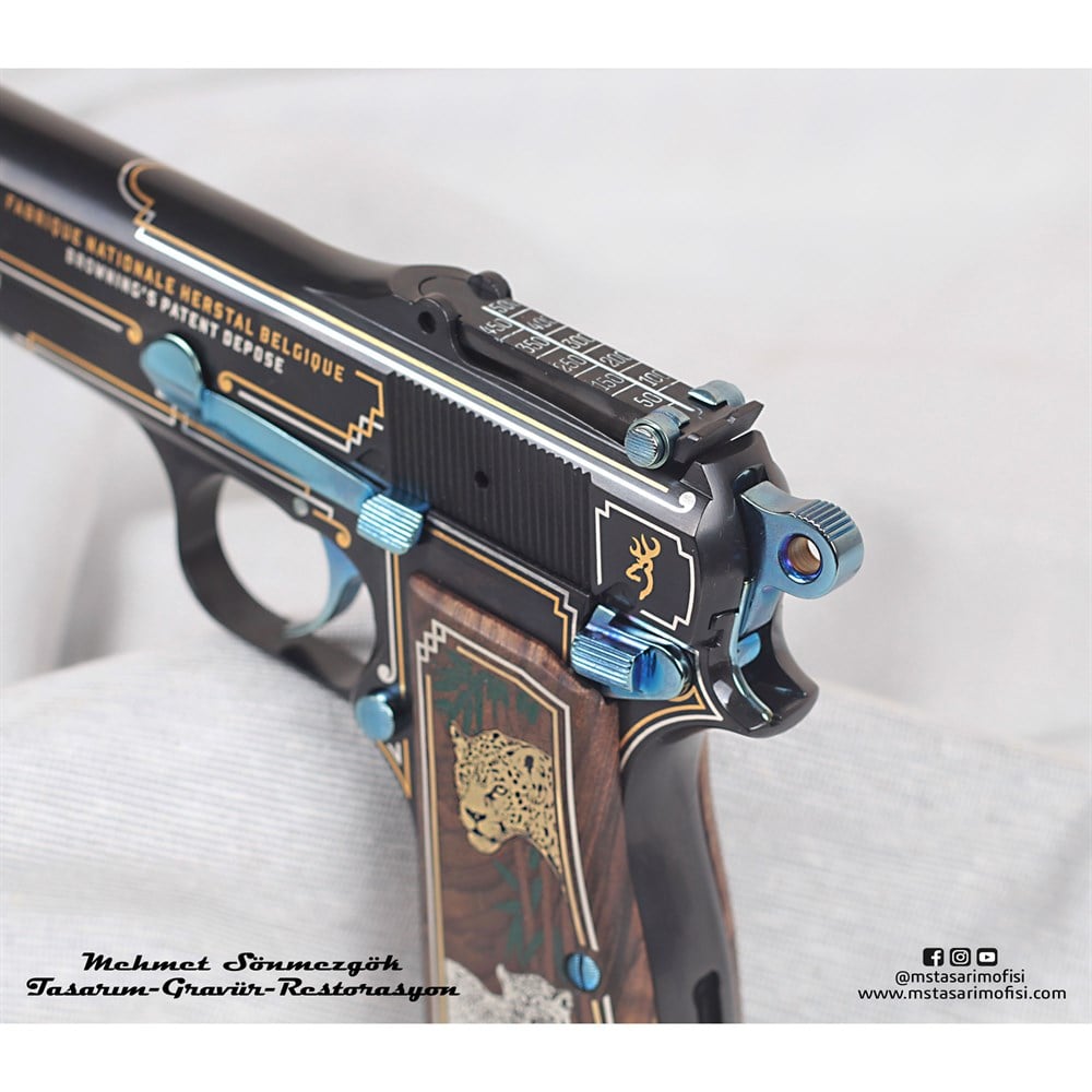 Browning HP Gravür // Altın & Gümüş Tel Süslemeli Özel Model