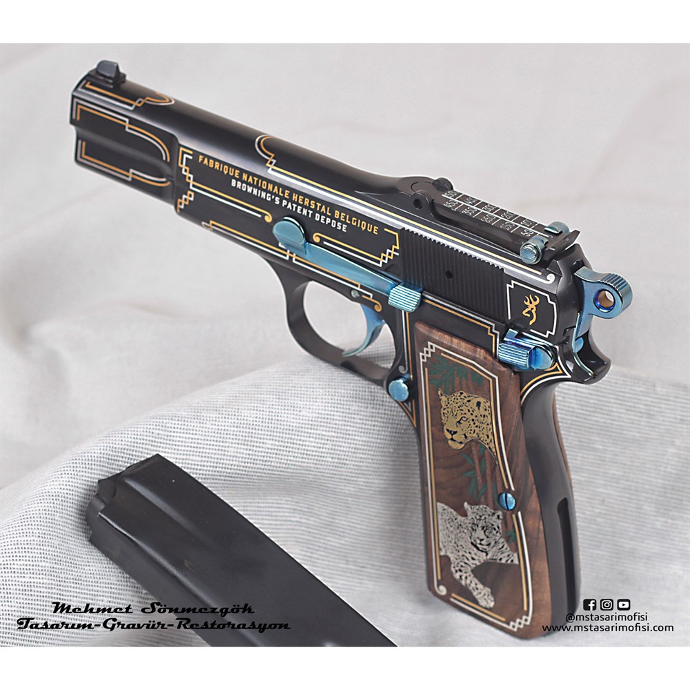 Browning HP Gravür // Altın & Gümüş Tel Süslemeli Özel Model