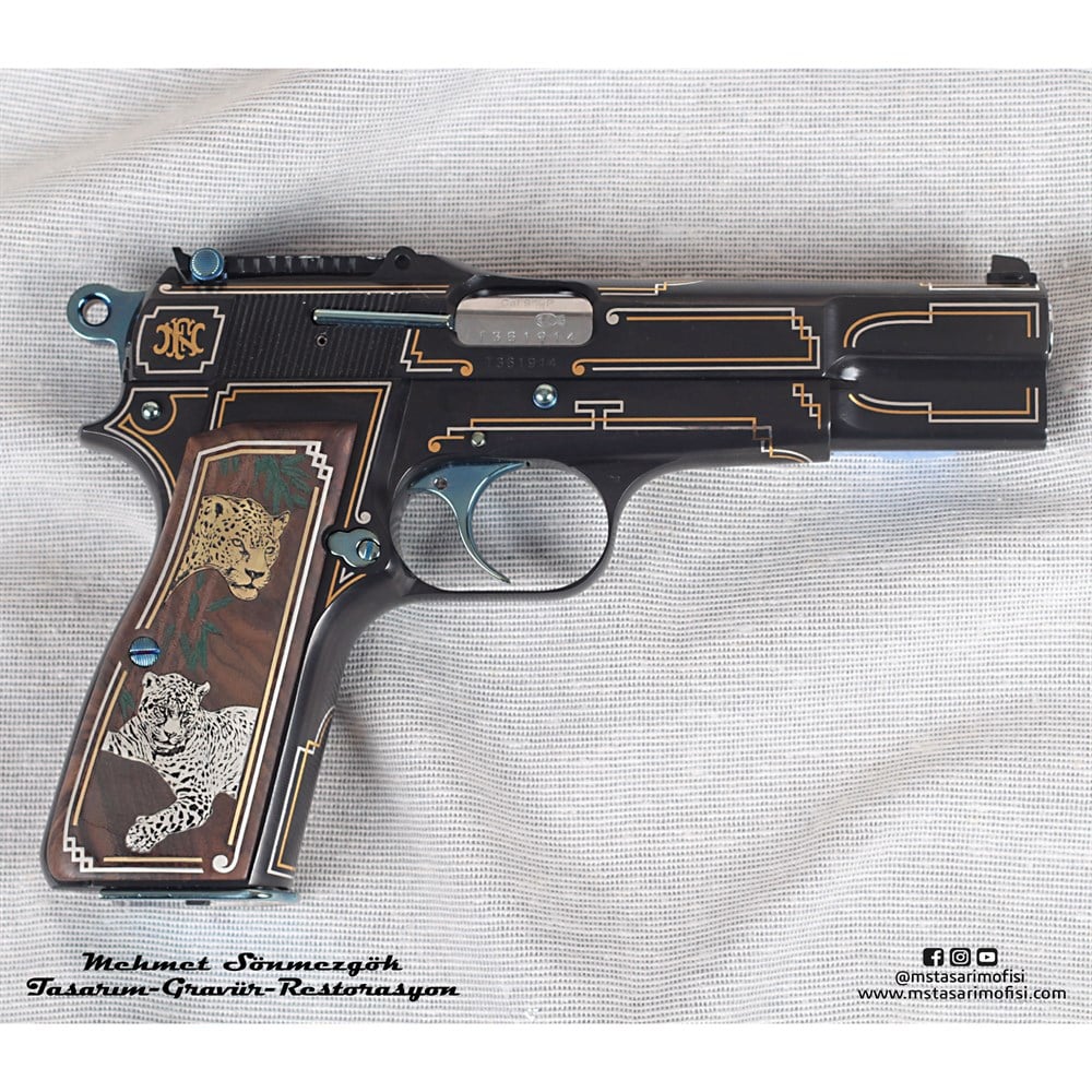 Browning HP Gravür // Altın & Gümüş Tel Süslemeli Özel Model