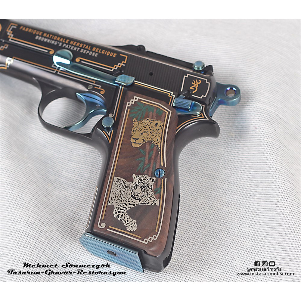 Browning HP Gravür // Altın & Gümüş Tel Süslemeli Özel Model