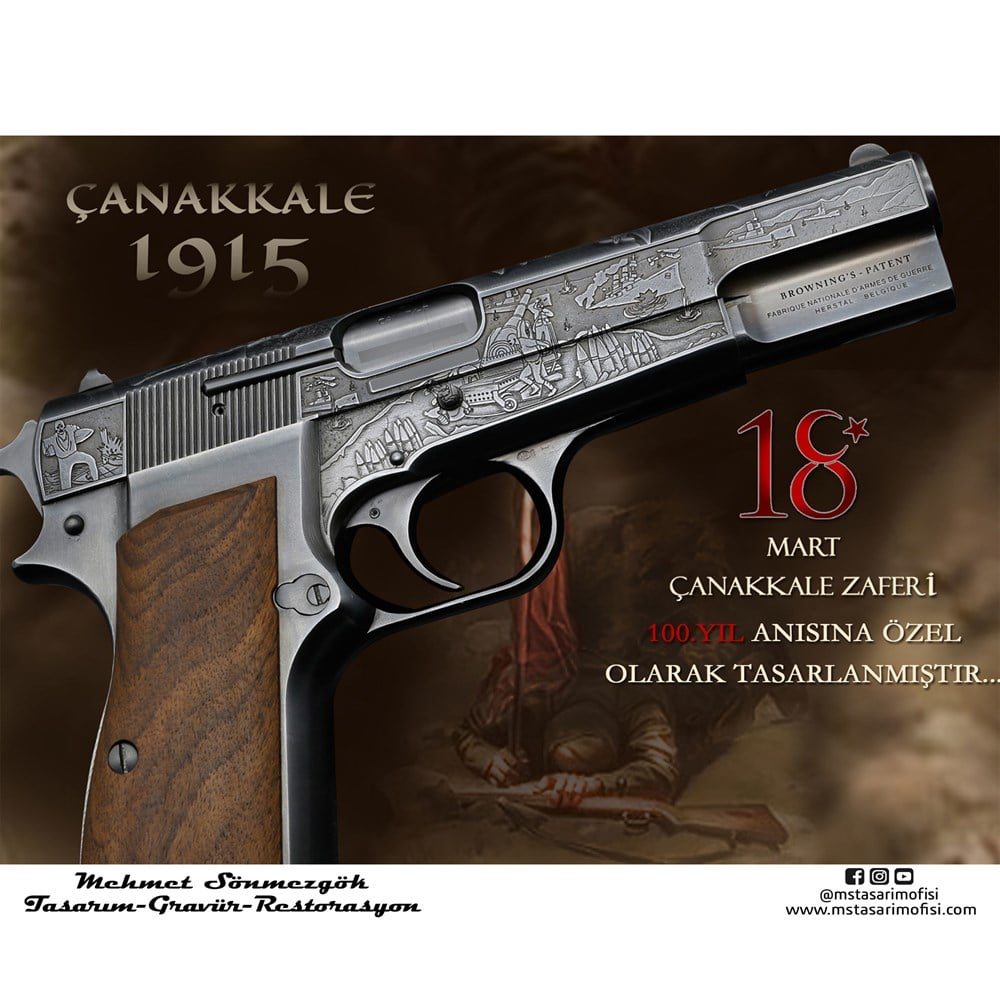 Browning HP Gravür // Çanakkale 1915,100.Yıl Anısına Yapıldı 