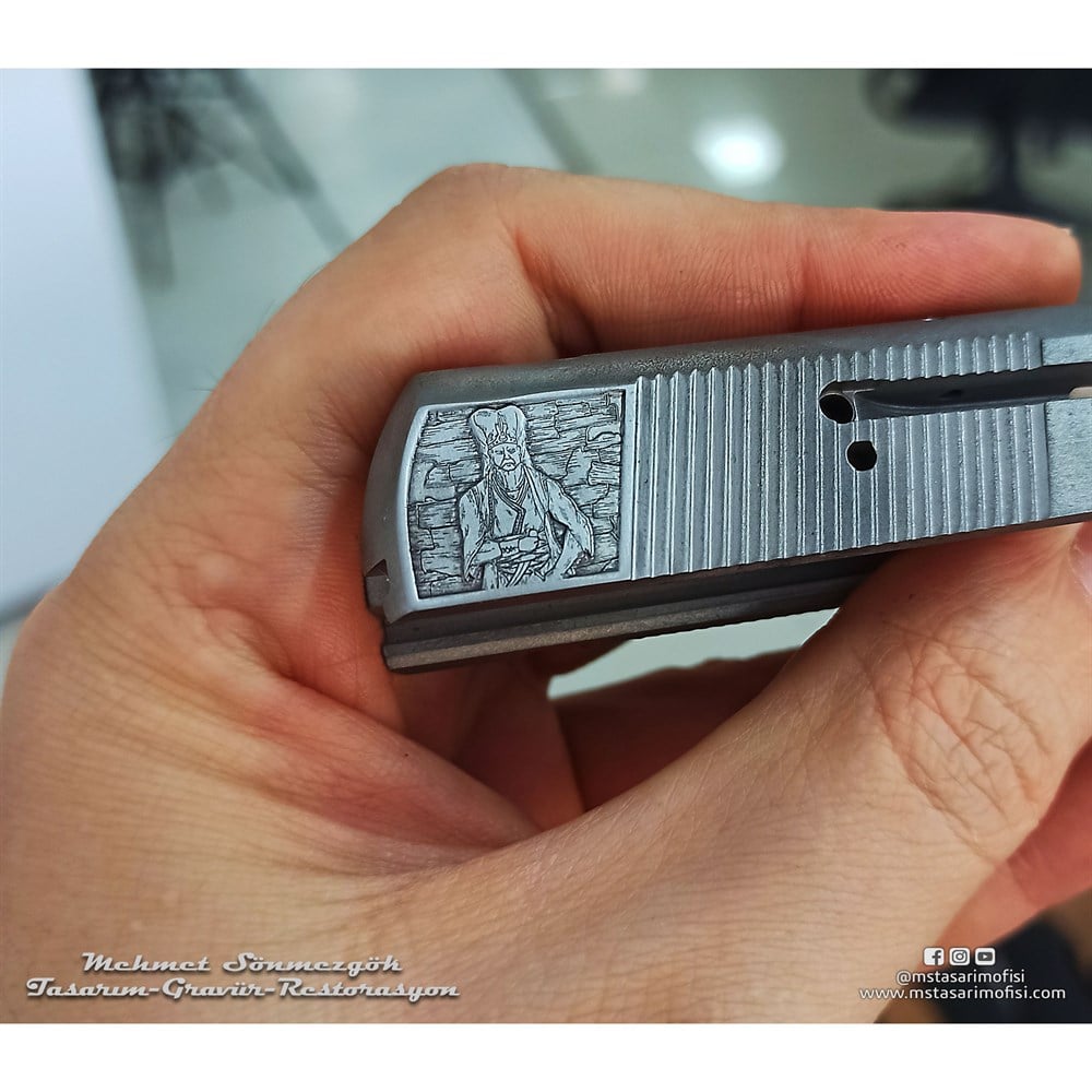 Browning HP Gravür // Fetih 1453_2019 Versiyonu) Füme Titanyum Versiyonu