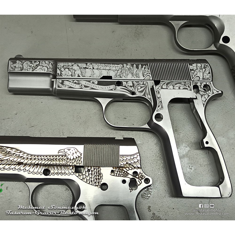 Browning HP Gravür // Fetih 1453_2019 Versiyonu) Füme Titanyum Versiyonu