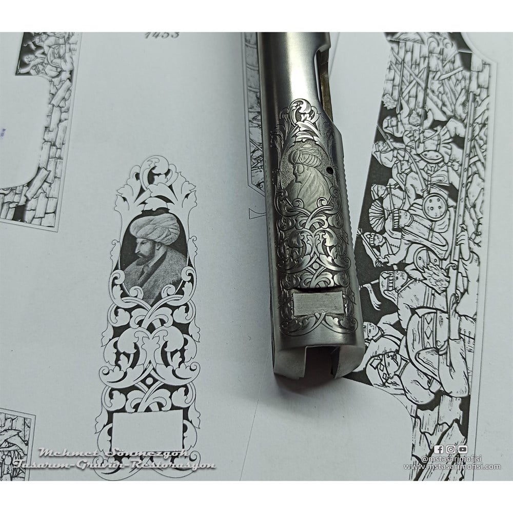 Browning HP Gravür // Fetih 1453_2019 Versiyonu) Füme Titanyum Versiyonu
