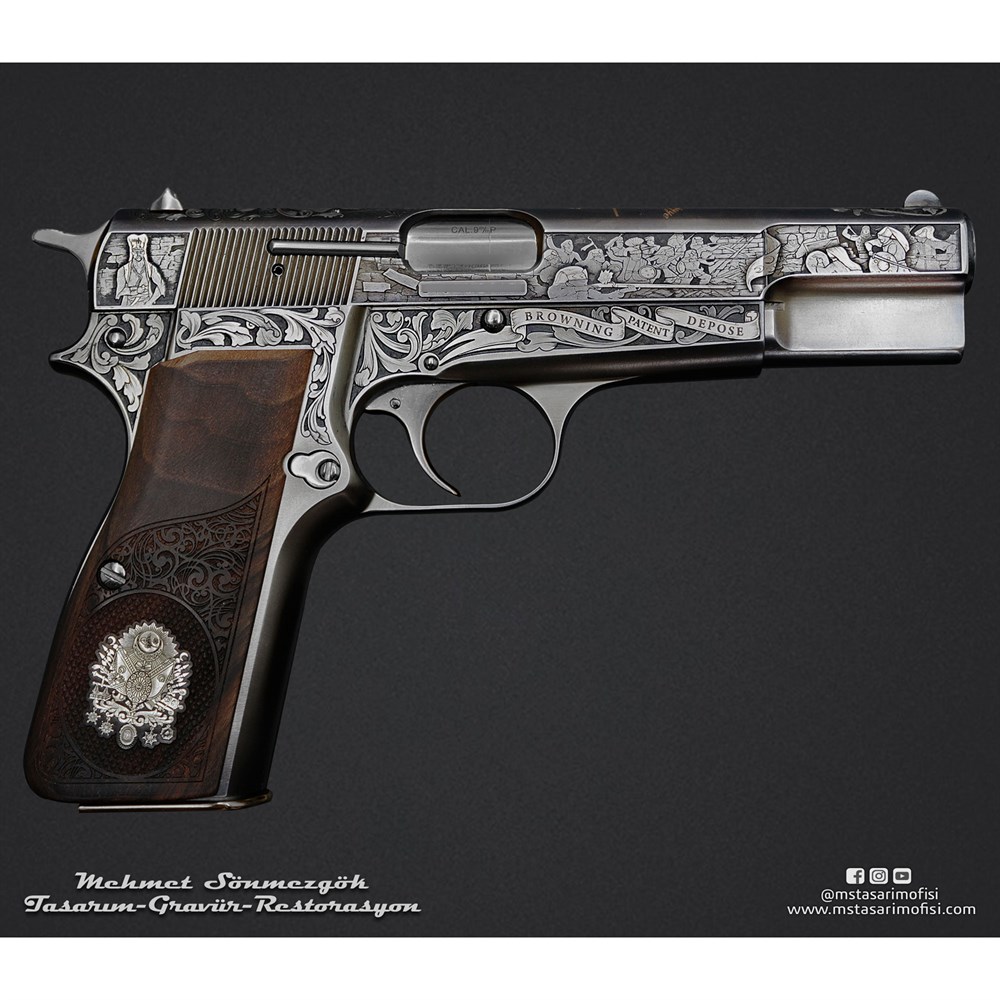 Browning HP Gravür // Fetih 1453_2019 Versiyonu) Füme Titanyum Versiyonu