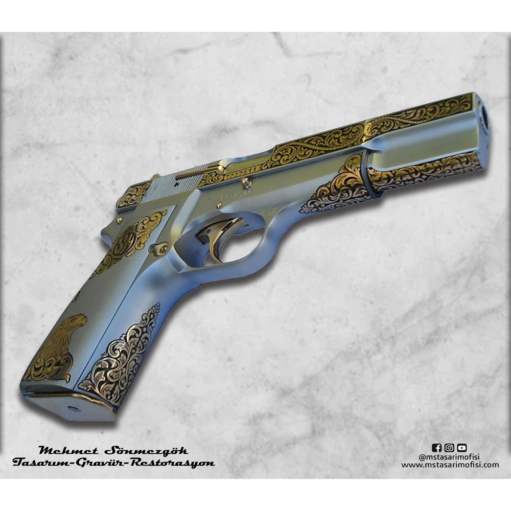 Browning HP Gravür // Full Gravür,Kartal Kabze Tasarım
