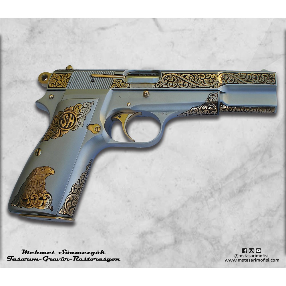 Browning HP Gravür // Full Gravür,Kartal Kabze Tasarım